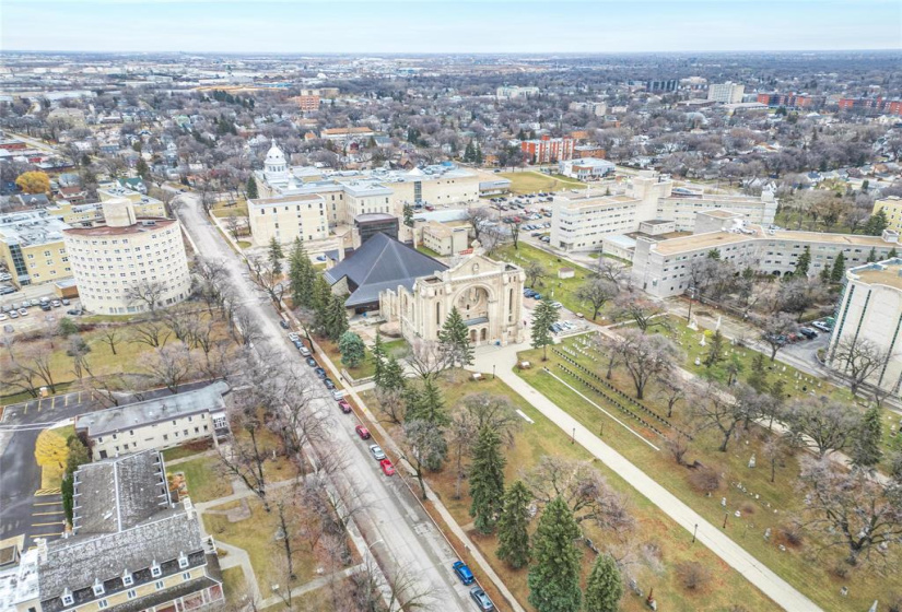 And St. Boniface Cathedral and St. Boniface Hospital.  What a gem of a location!!