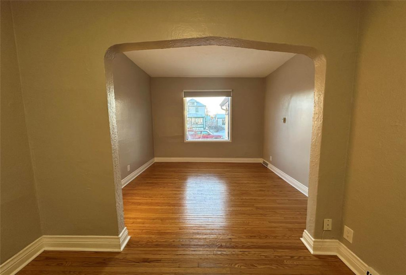 Main floor living room from dining room