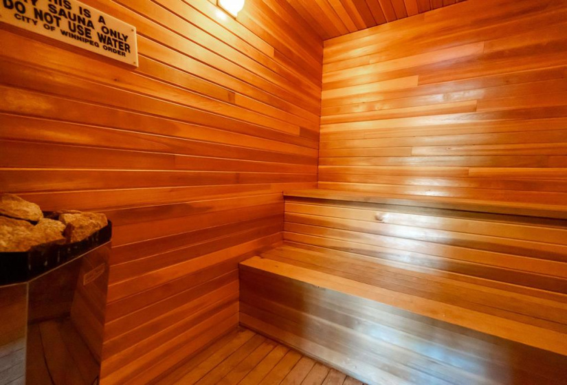 Dry sauna inside the gym